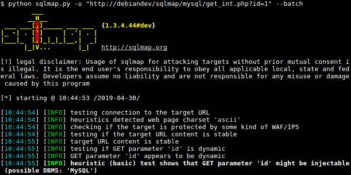 sqlmap: automatic SQL injection and database takeover tool